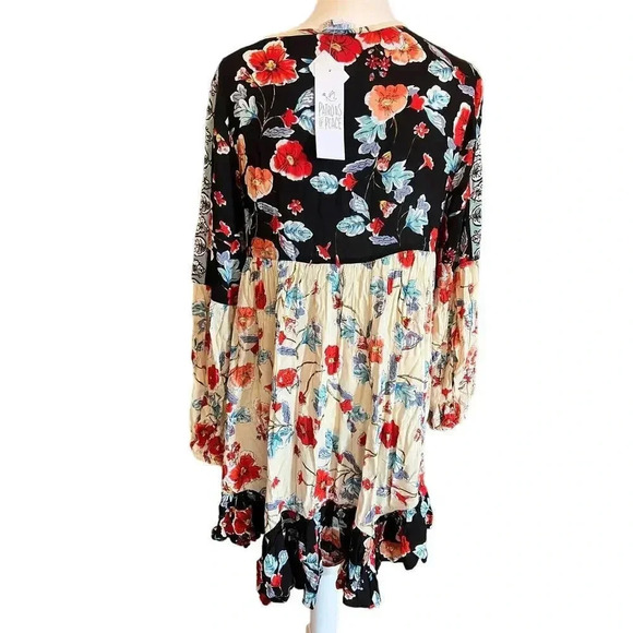patrons of peace NWT womens tunic dress floral boho babydoll ruffled size medium - Picture 5 of 10